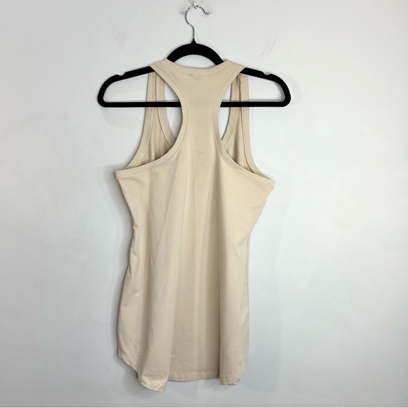 ORAKI Canada BEIGE Racerback long cami cotton blend sleeveless tunic tank top M - Picture 4 of 9